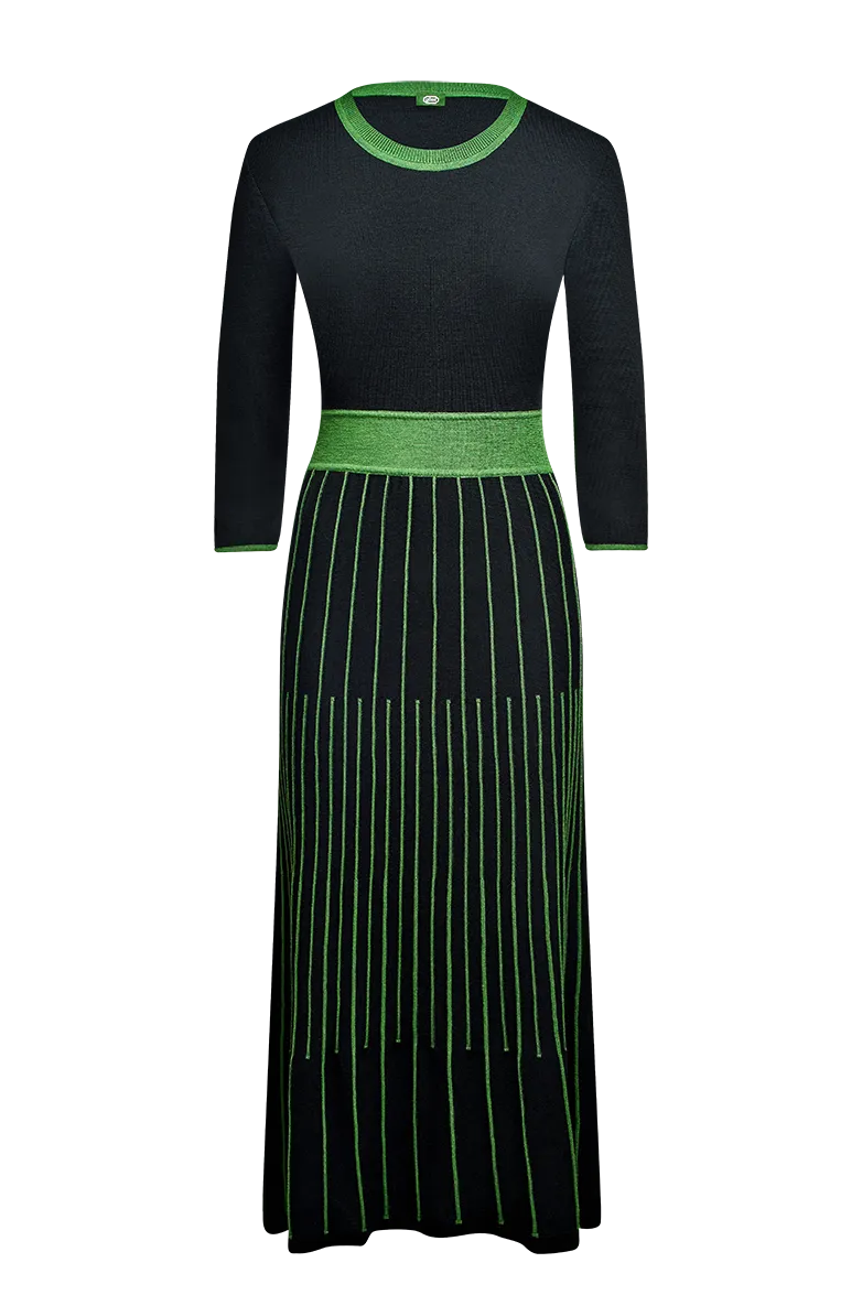 g-ssl-strickkleid-mit-gestrickten-biesen-merino-hutkleid-grau-schwarz image 1