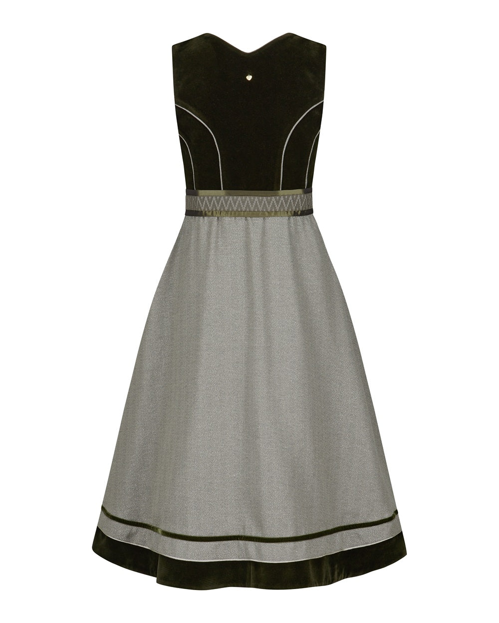 alpenherz-dirndl-ivy-samt-dirndl-oliv-mit-knopfleiste image 3