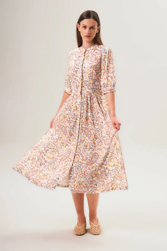 felicitas-damen-kleid-kordelia-leinen-viskose-stehkragen image 1