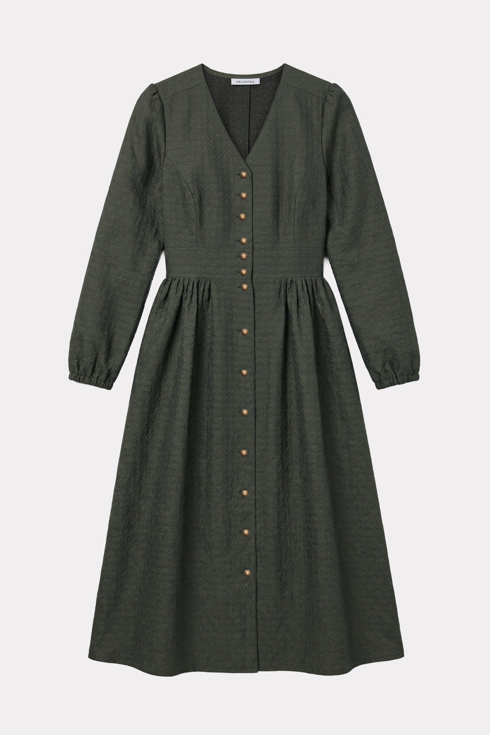 felicitas-karlinda-damen-kleid-jacquard-v-ausschnitt image 1