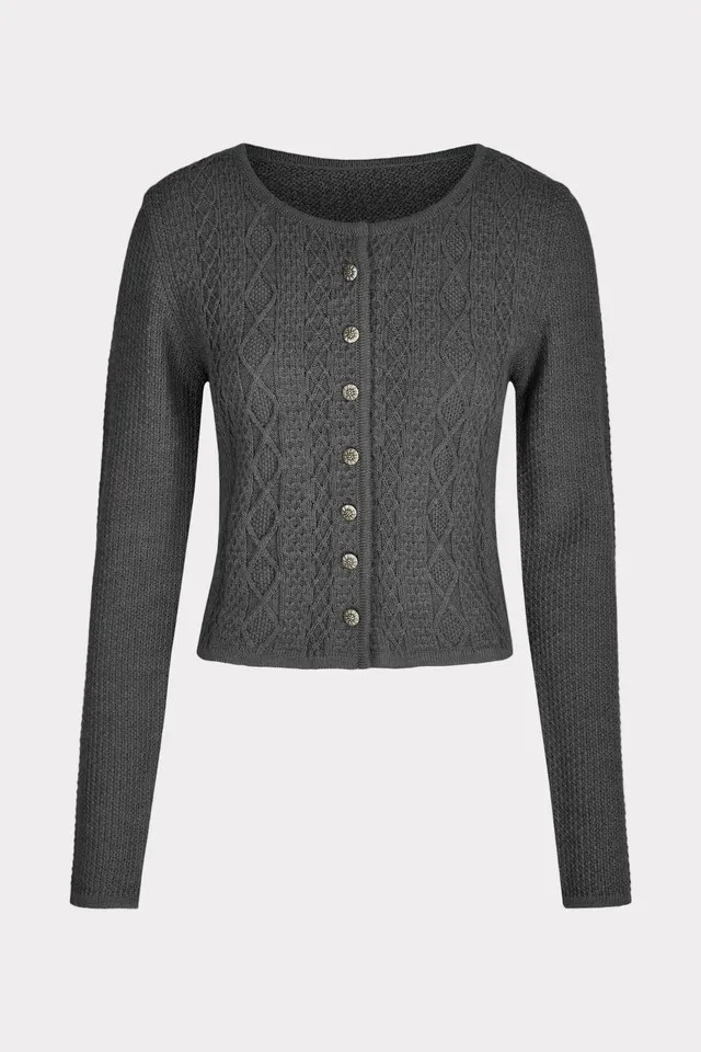 felicitas-damen-strickcardigan-gries-taillierte-trachten-strickjacke image 1