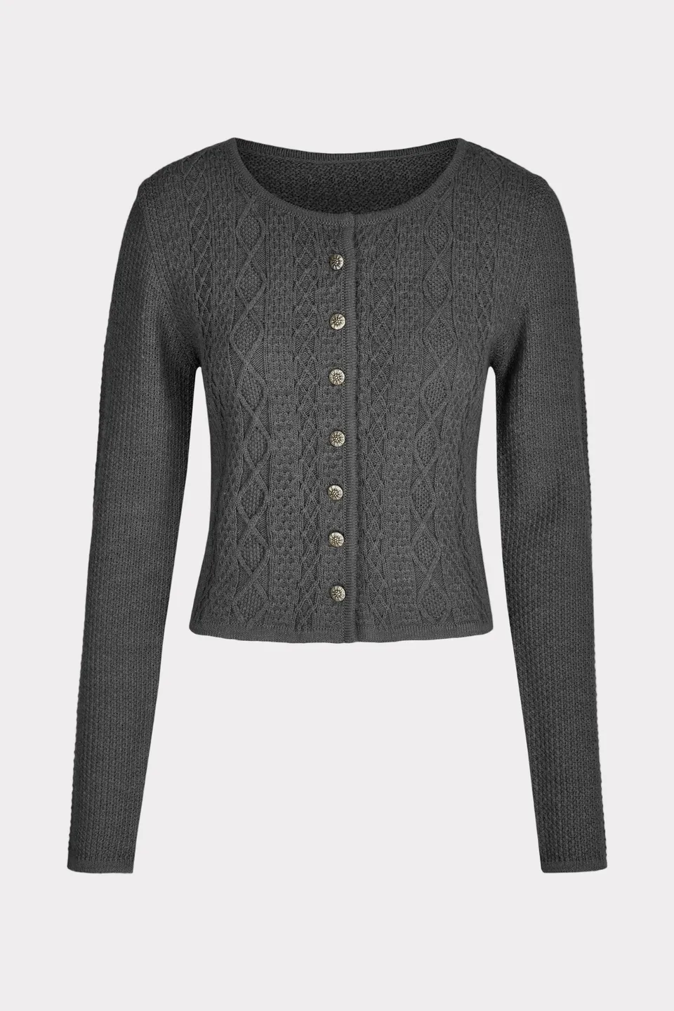 felicitas-damen-strickcardigan-gries-taillierte-trachten-strickjacke image 1