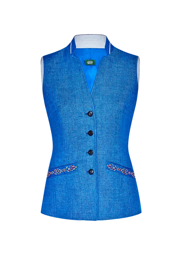 g-ssl-wochenendtrip-damen-gilet-leinen-blau image 1