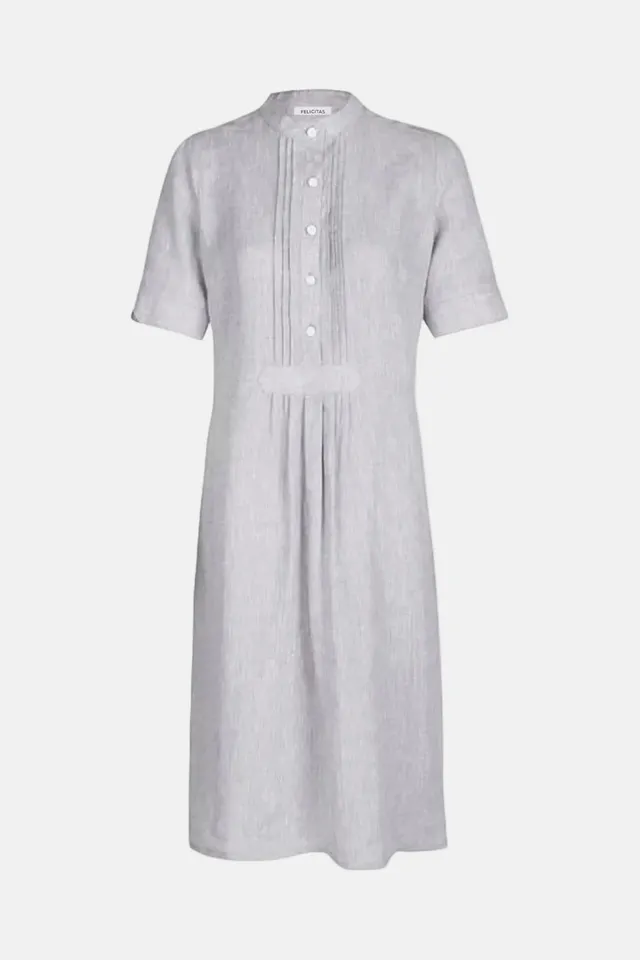 felicitas-damen-kleid-kleo-reines-leinen-blusenkleid-mit-biesen image 1