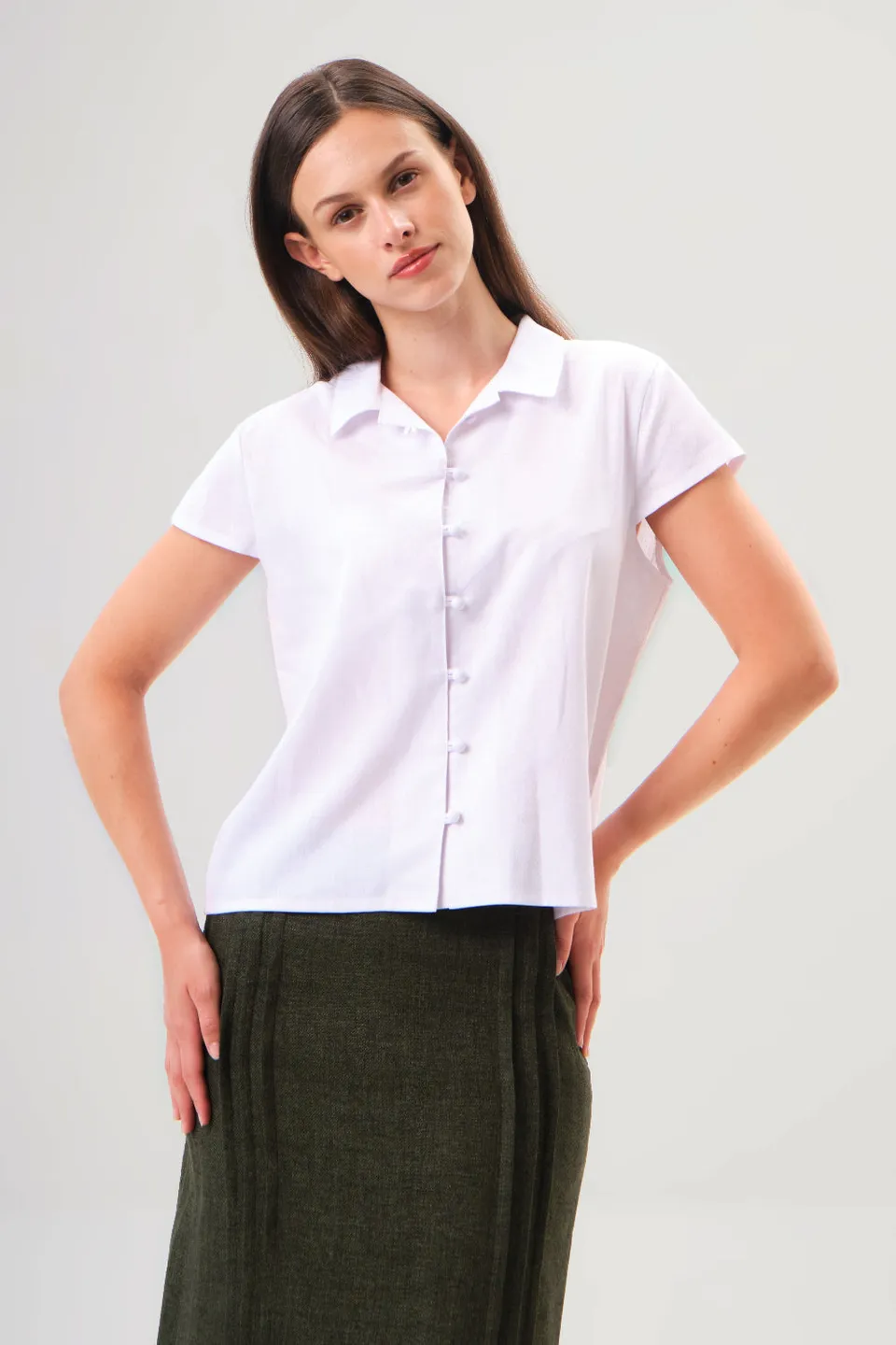 felicitas-damen-bluse-barina-leinen-baumwolle-kurzarm image 1