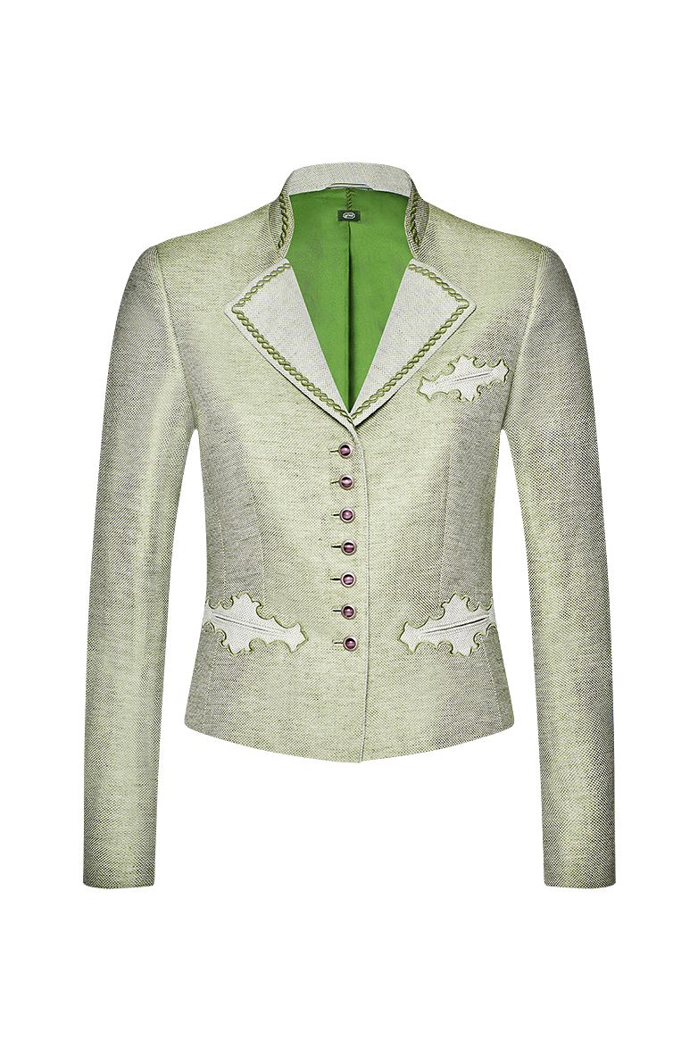 g-ssl-ischler-jacke-damen-gr-n-leinen-wolle-jacquard image 1