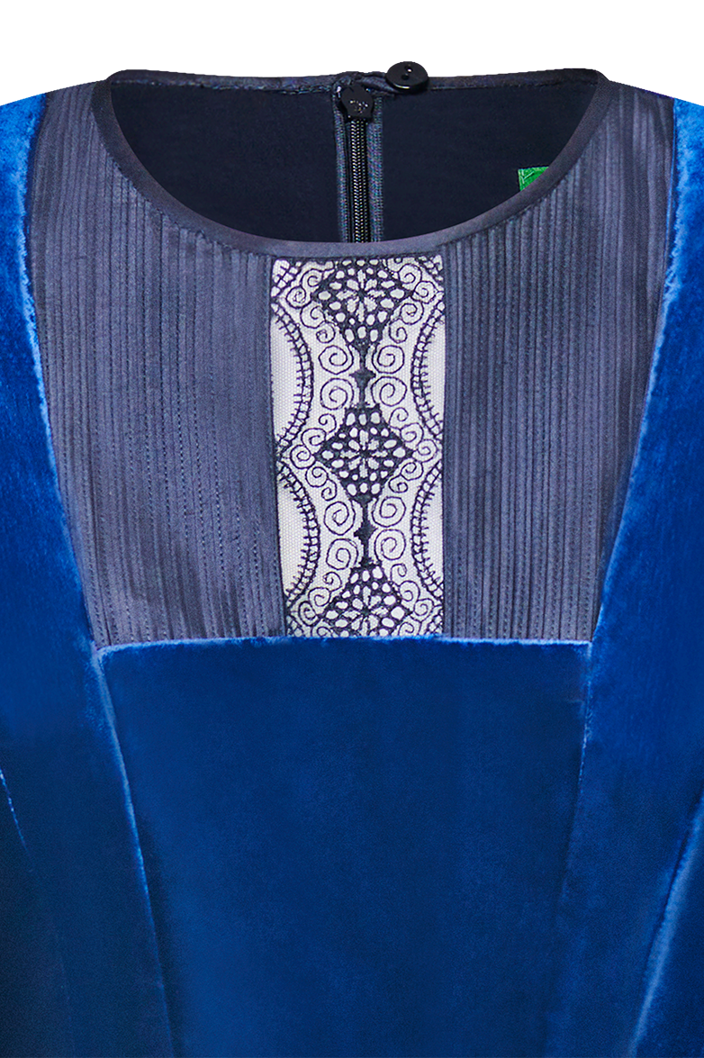 g-ssl-samtkleid-damen-kleid-blau-viskosesamt-dupionseide image 3