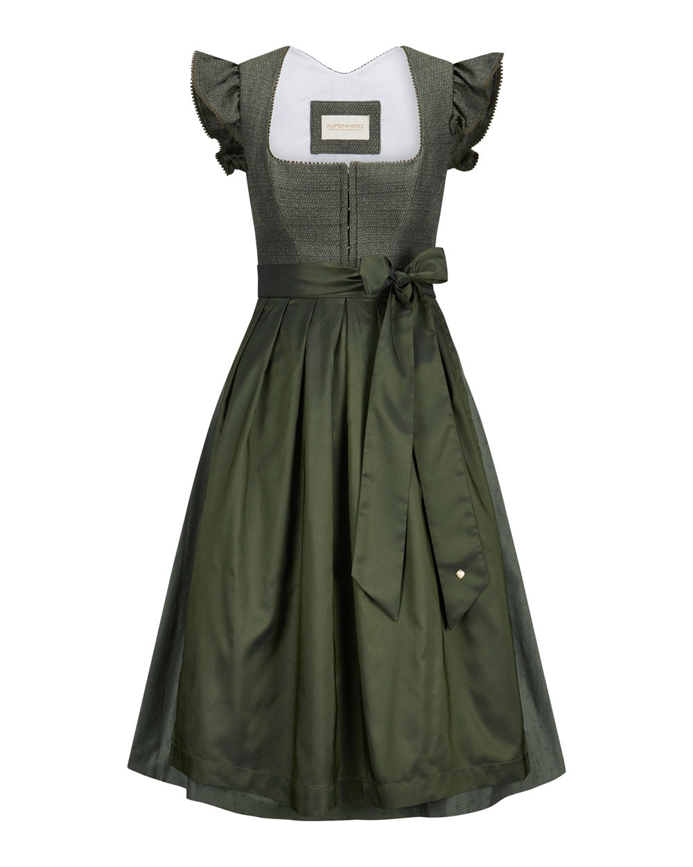 alpenherz-dirndl-ida-fl-gelarm-jacquard-dirndl-damen-oliv image 1