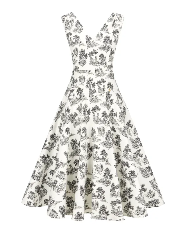 alpenherz-kleid-monaco-v-ausschnitt-trachtenkleid-schwarz-wei image 1