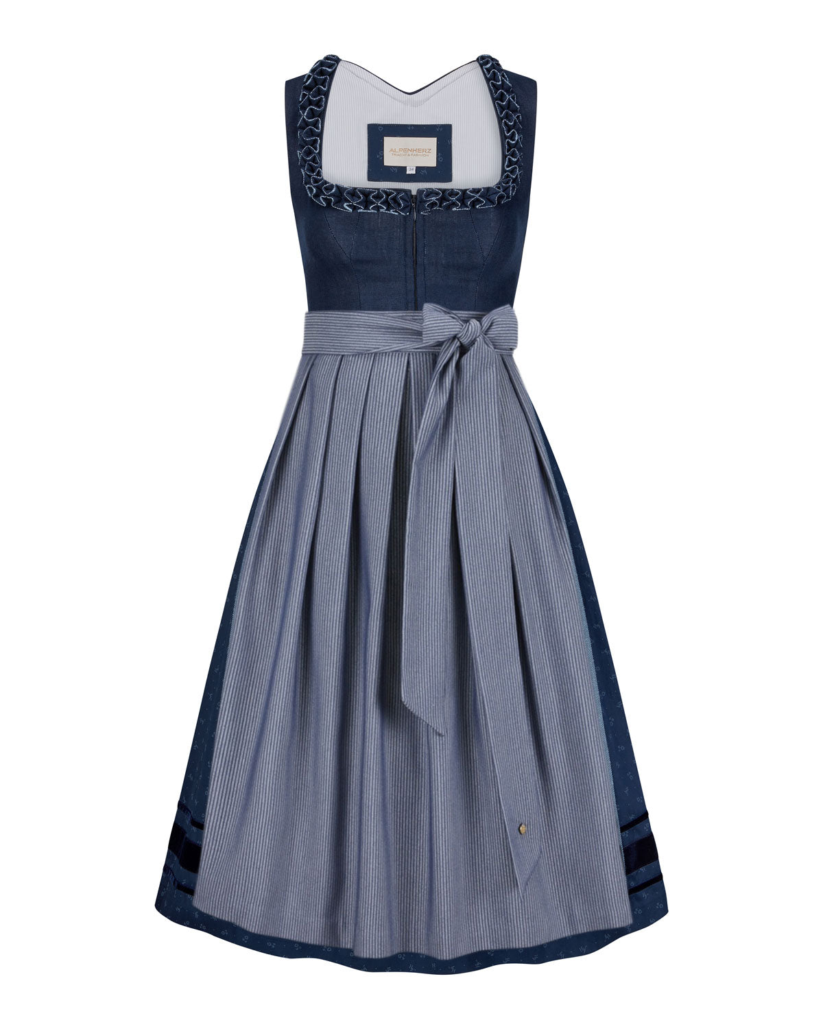 alpenherz-dirndl-amanda-mit-froschgoscherl-dunkelblau image 2