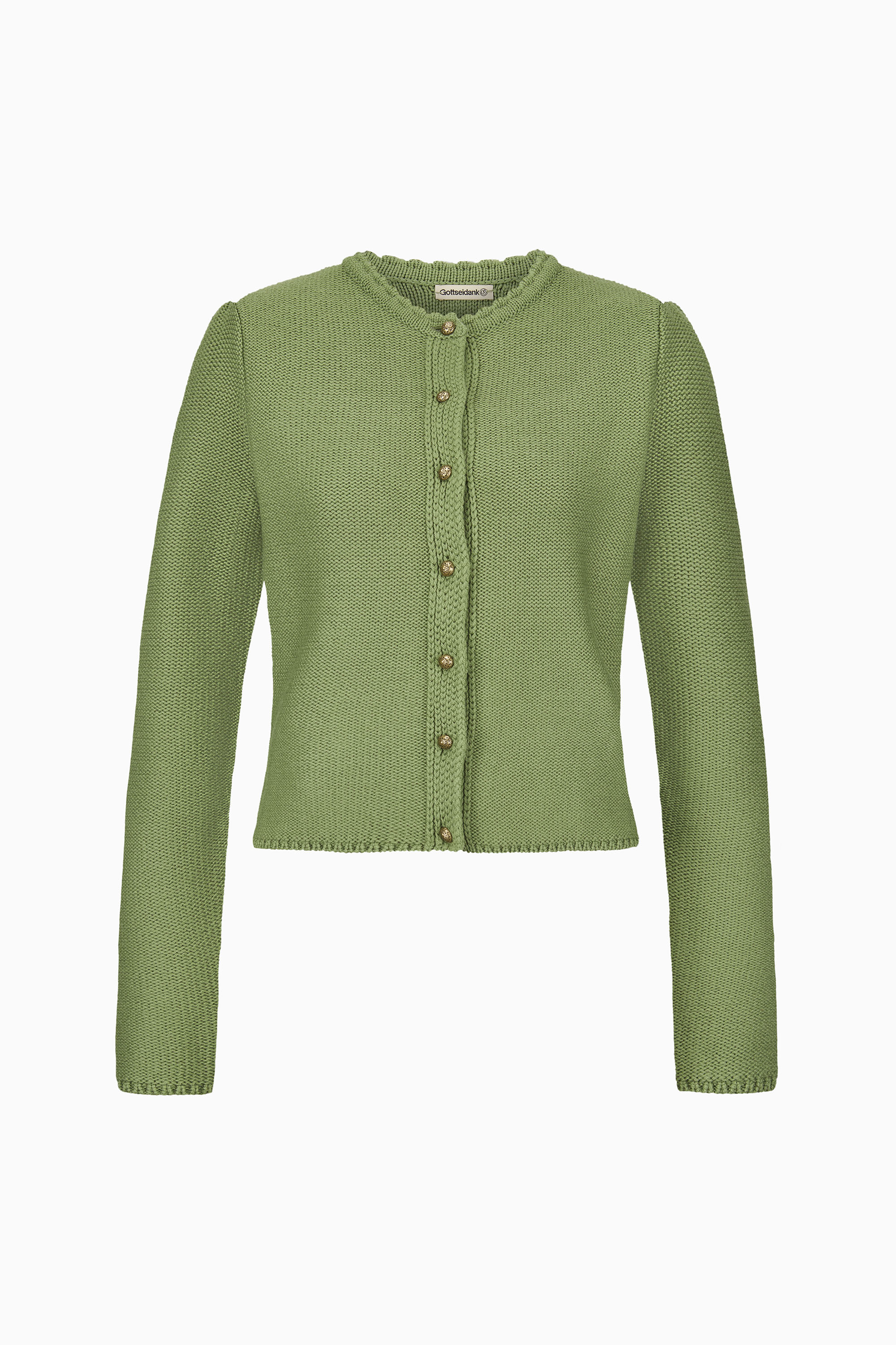 gottseidank-damenstrickjacke-mirl-trachtenjacke-mit-stehkragen-und-puffarm image 1