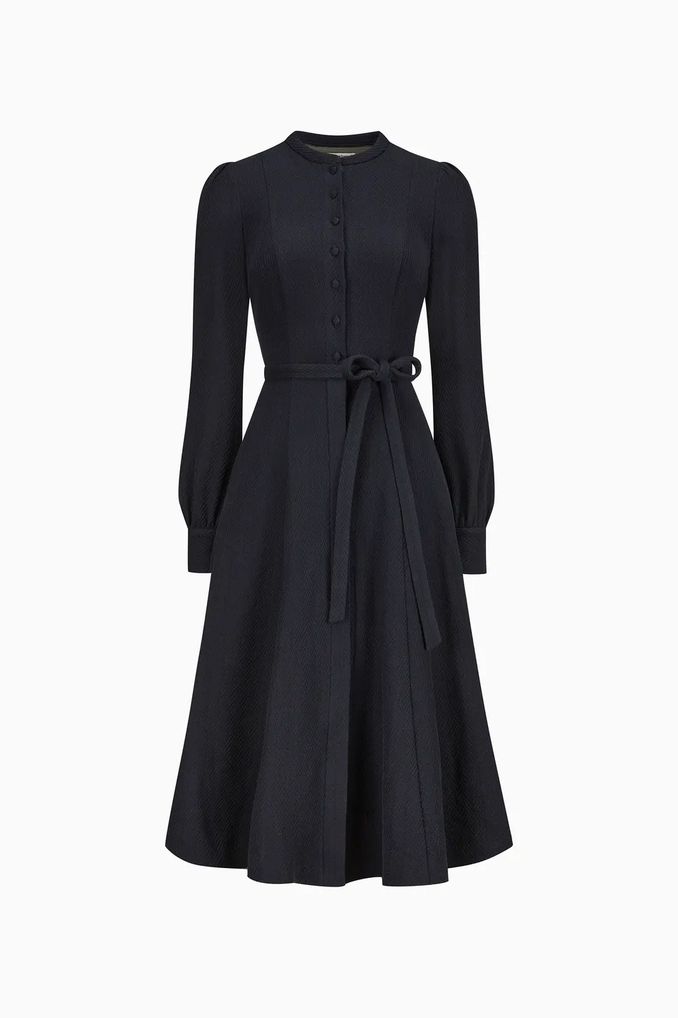 gottseidank-kleid-rahel-godet-kleid-stehkragen-bindeg-rtel image 1