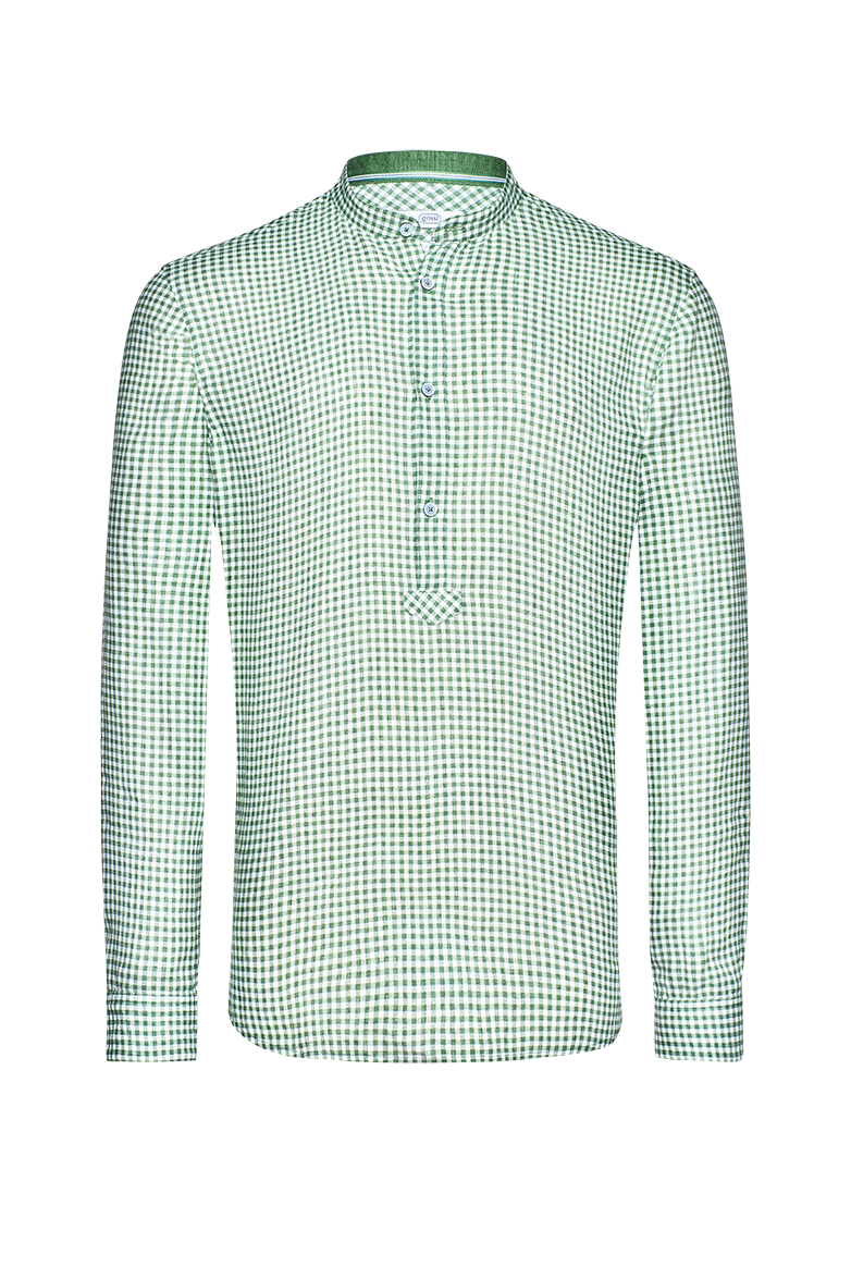 g-ssl-leichte-pfoad-gr-n-wei-herren-hemd-stehkragen image 1