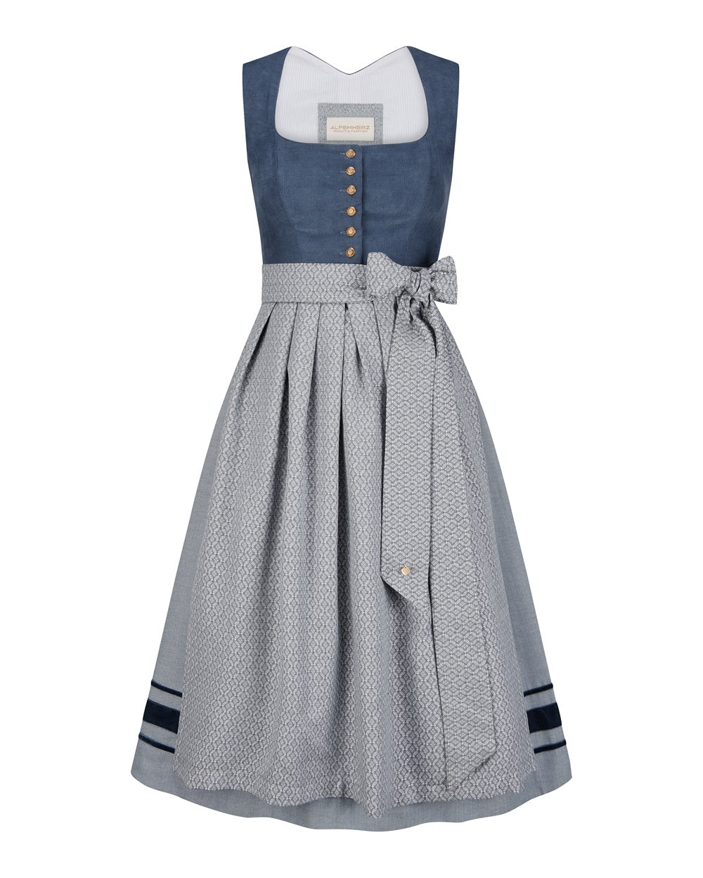 alpenherz-dirndl-nila-dunkelblau-cord-mit-abnehmbarem-fl-gelarm image 2