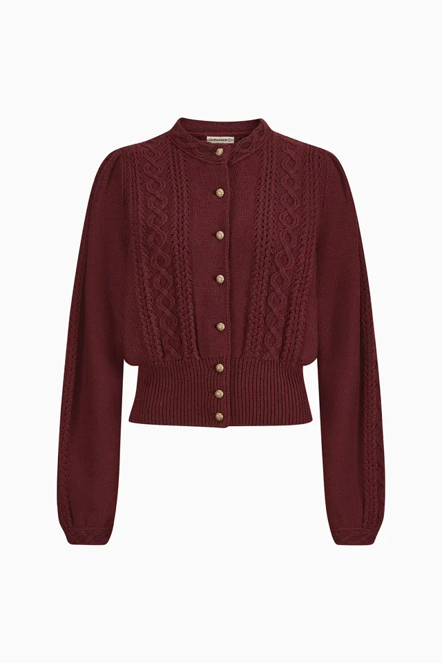 gottseidank-damenstrickjacke-lea-linksstrick-mit-stehkragen-puffarm image 1