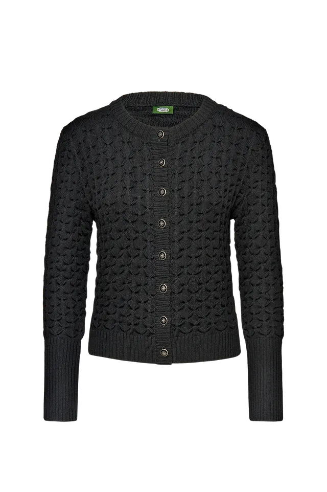 g-ssl-smok-strickjacke-damen-wolle-kaschmir-grau-schwarz image 1