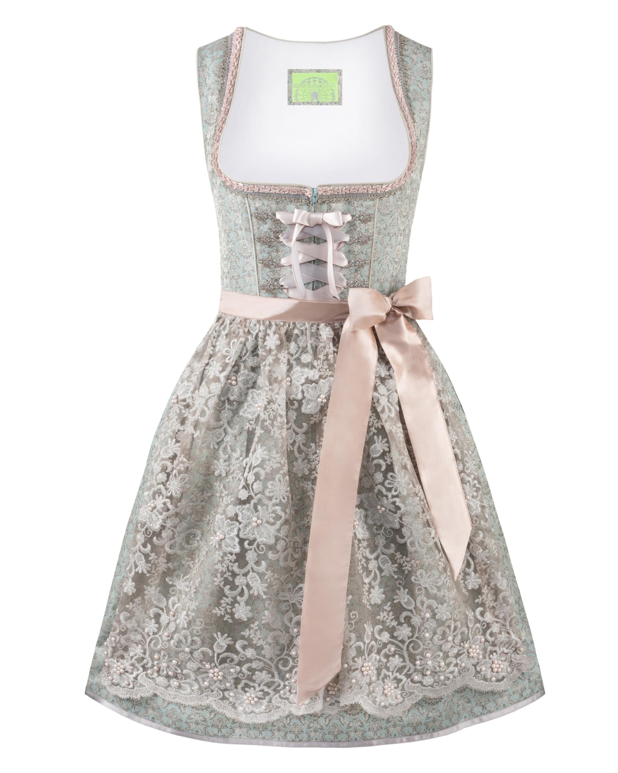 stockerpoint-shila-damen-dirndl-mint-jacquard-mit-spitzensch-rze image 1