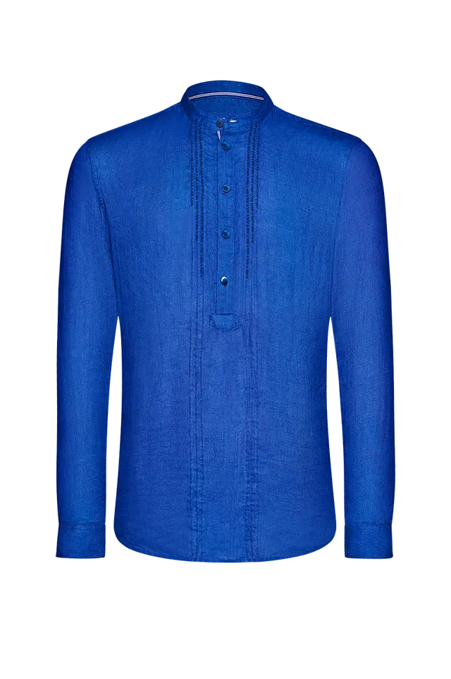 g-ssl-echte-blaudruck-pfoad-herrenhemd-blau image 1