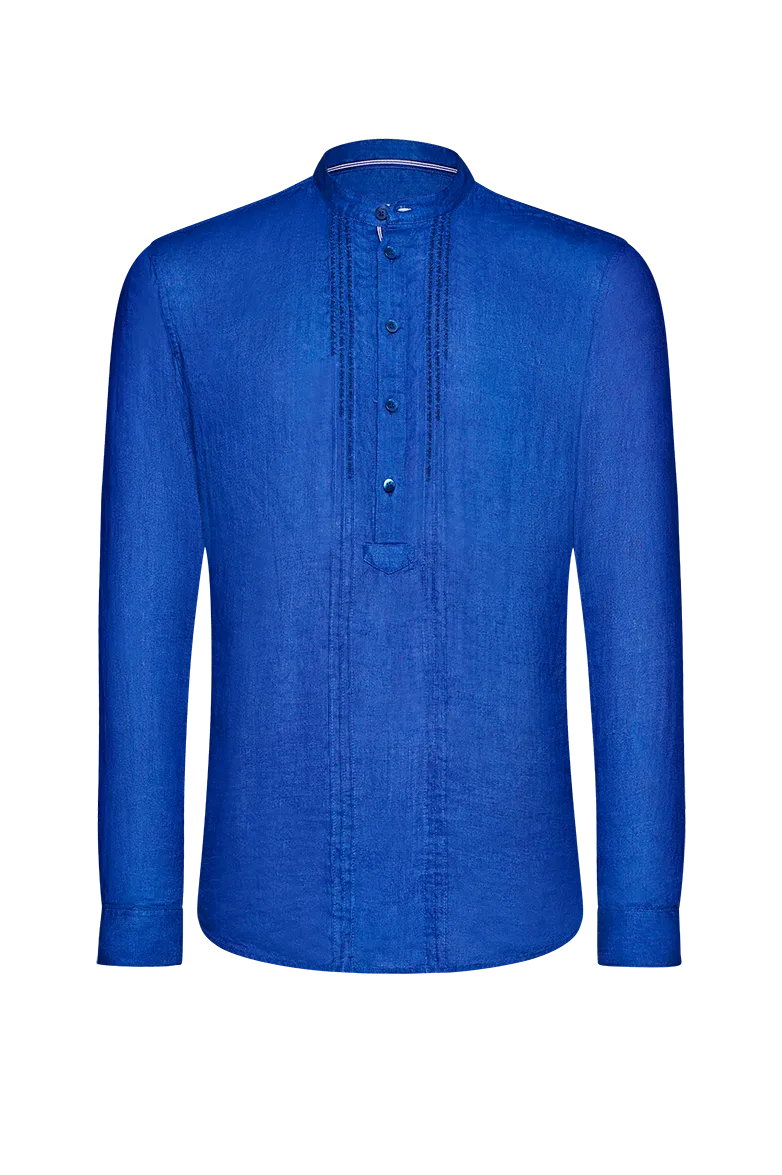 g-ssl-echte-blaudruck-pfoad-herrenhemd-blau image 1