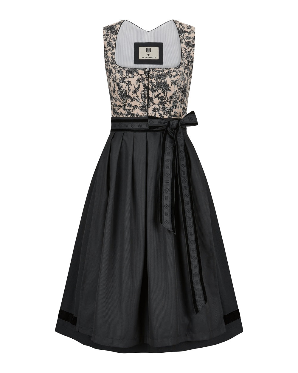 alpenherz-x-riani-dirndl-maren-schwarz-beige-3-in-1-mit-fl-gel-rmchen image 3