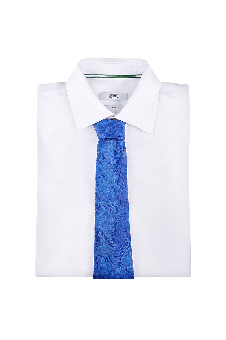 g-ssl-blaudruck-krawatte-jacquardseide-blau-schmal-herren image 2
