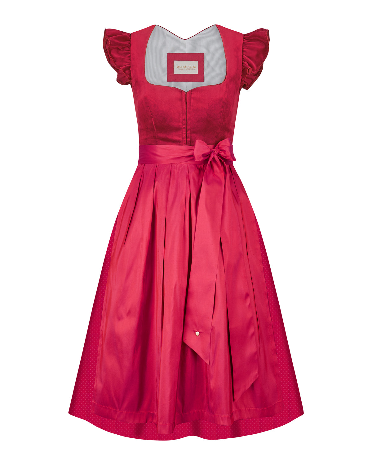 alpenherz-samtdirndl-melissa-fl-gelarm-75-cm-rubinrot image 1