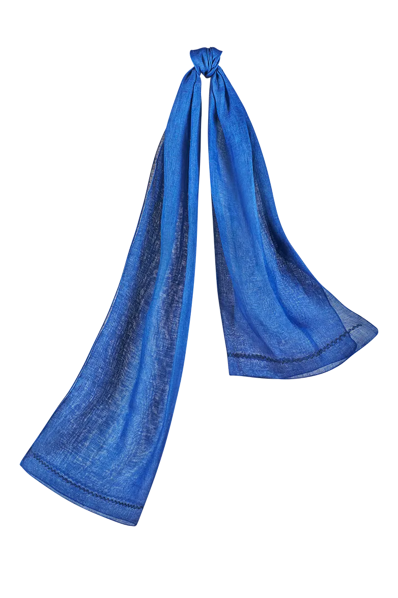 g-ssl-blaudruck-schal-aus-leinen image 1