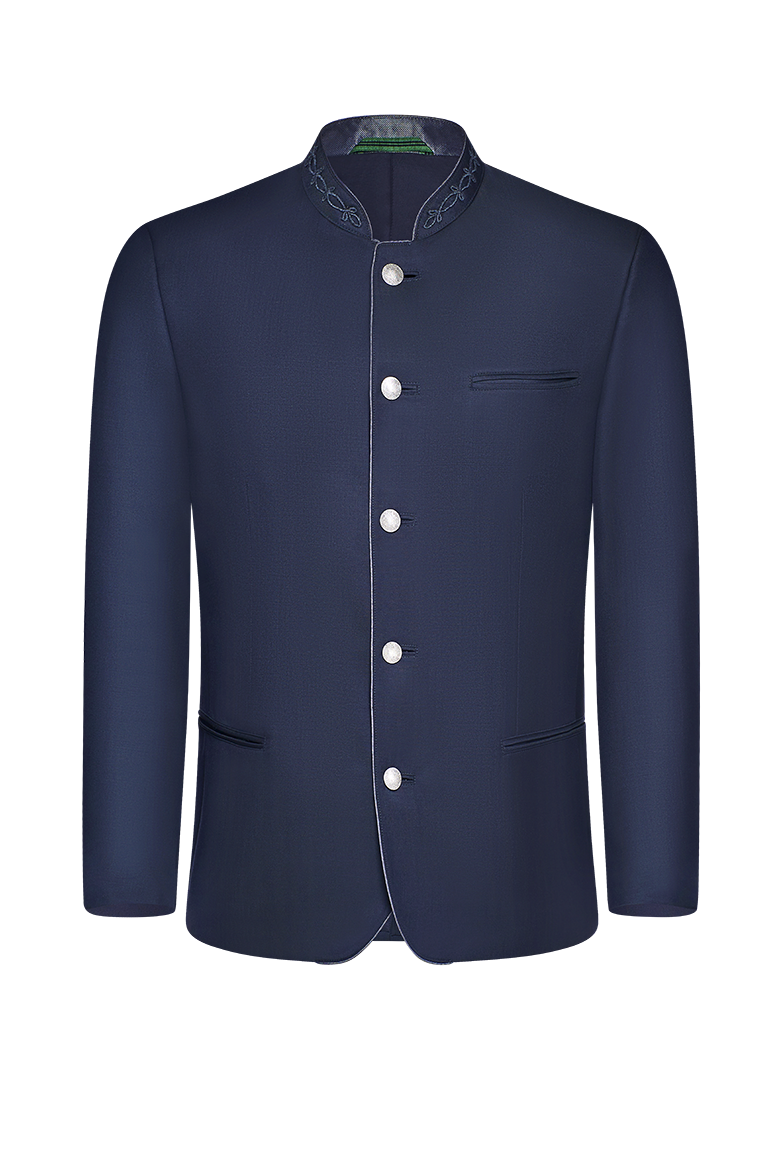 g-ssl-festjacke-herren-baumwolle-stickkragen-grau-schwarz image 1