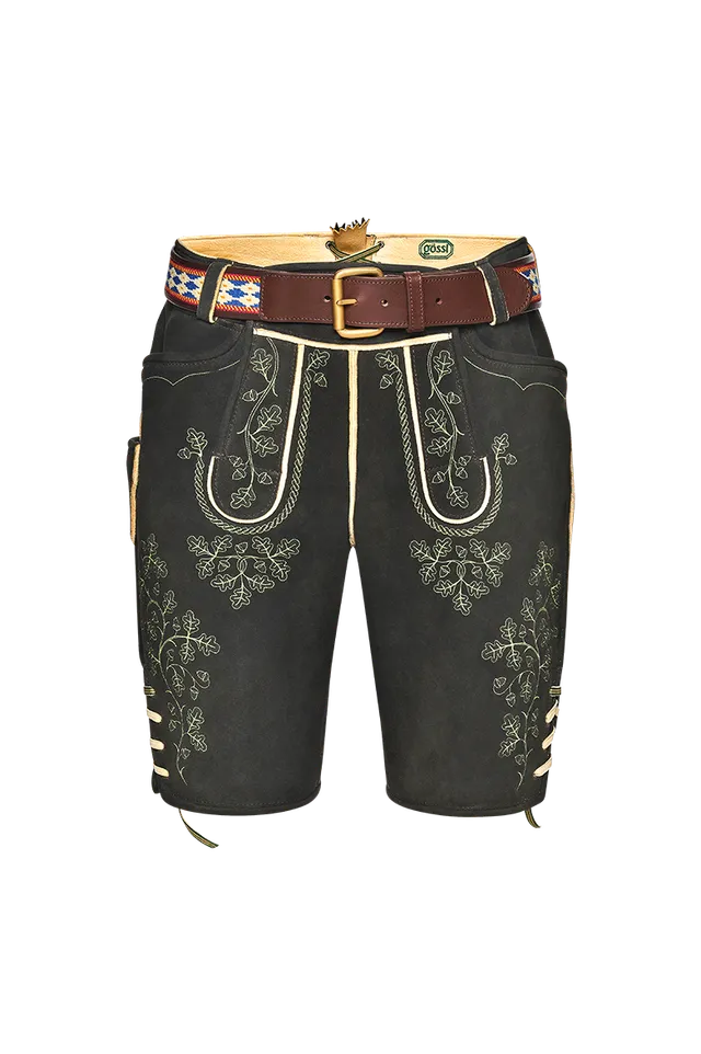 g-ssl-bayerische-lederhose-braun-hirschleder-mit-eichenlaub-stickerei image 1