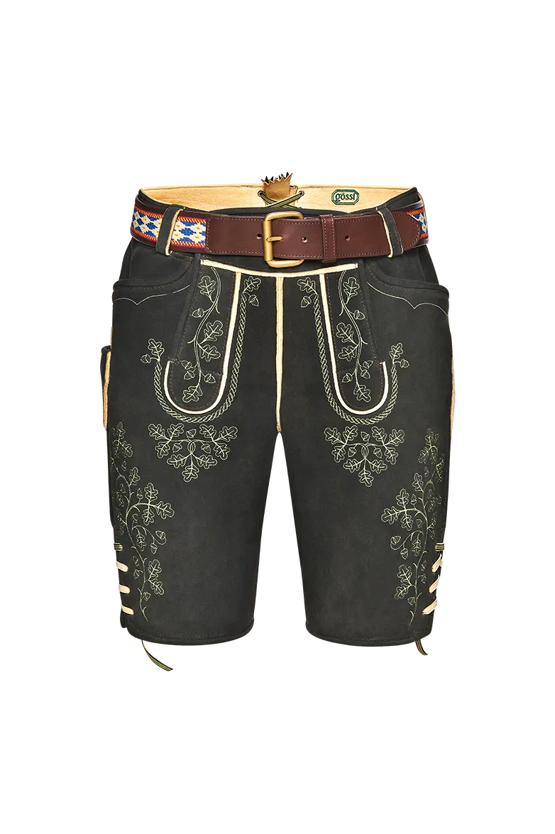 g-ssl-bayerische-lederhose-braun-hirschleder-mit-eichenlaub-stickerei image 1