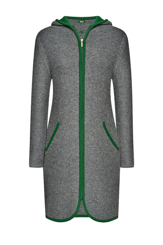 g-ssl-kapuzenmantel-damen-grau-schwarz-schurwolle-strick image 1