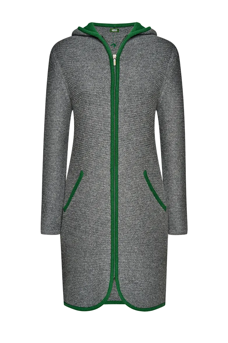 g-ssl-kapuzenmantel-damen-grau-schwarz-schurwolle-strick image 1