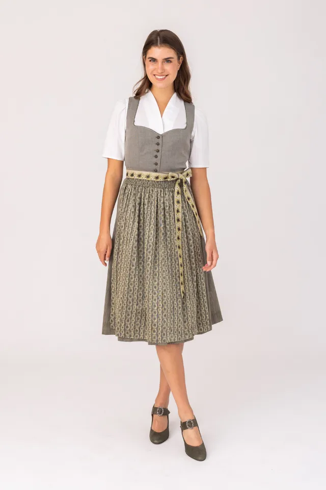 felicitas-damen-dirndl-dillie-oliv-stretch-bamboo-jacquard-dirndl image 1