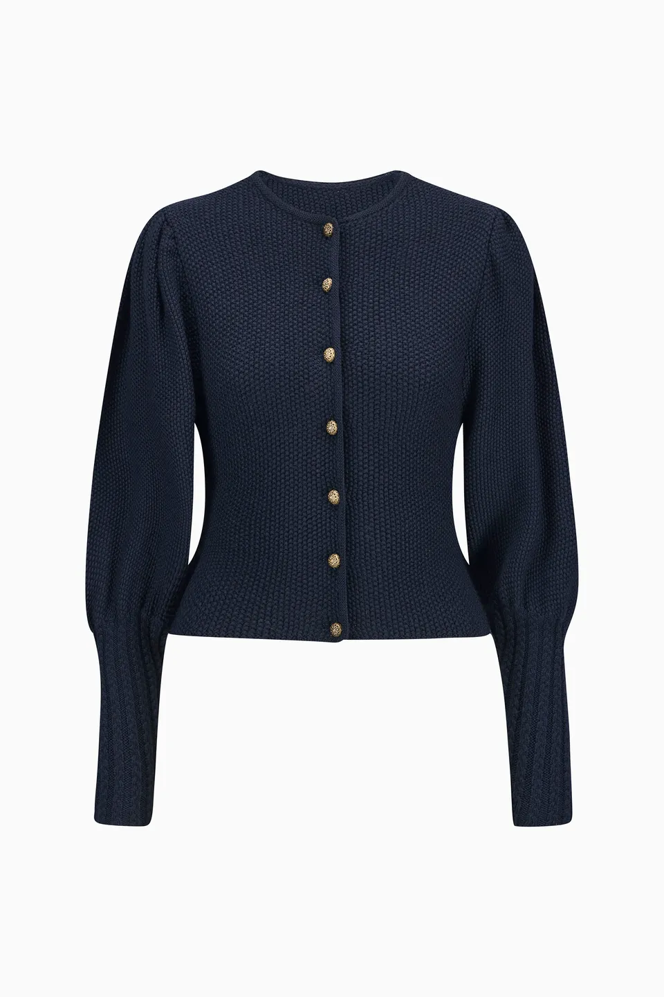 gottseidank-damenstrickjacke-gisela-uni-rundhals-mit-puff-rmeln-2 image 1