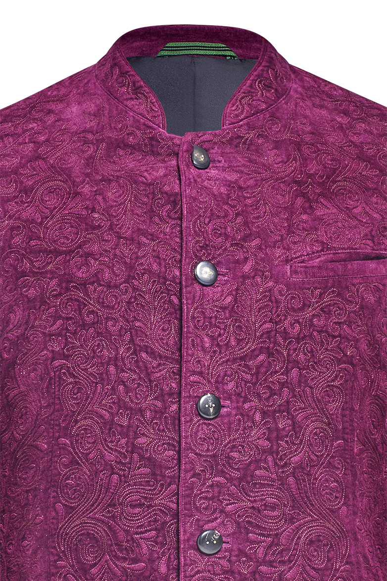 g-ssl-samtjacke-mit-reicher-relief-stickerei-herren-stehkragen-jacke image 3