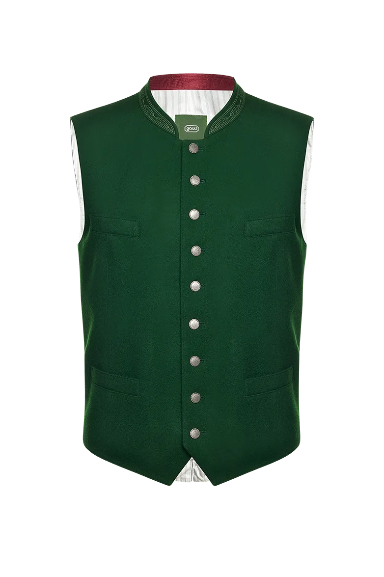 g-ssl-ausseer-gilet-aus-strichloden-gr-n-mit-eichenlaub image 1