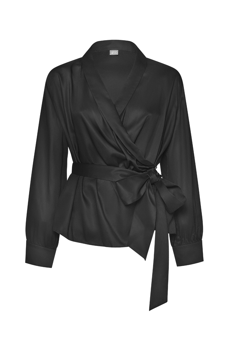 g-ssl-wickelbluse-damen-viskose-grau-schwarz-bindeband image 1