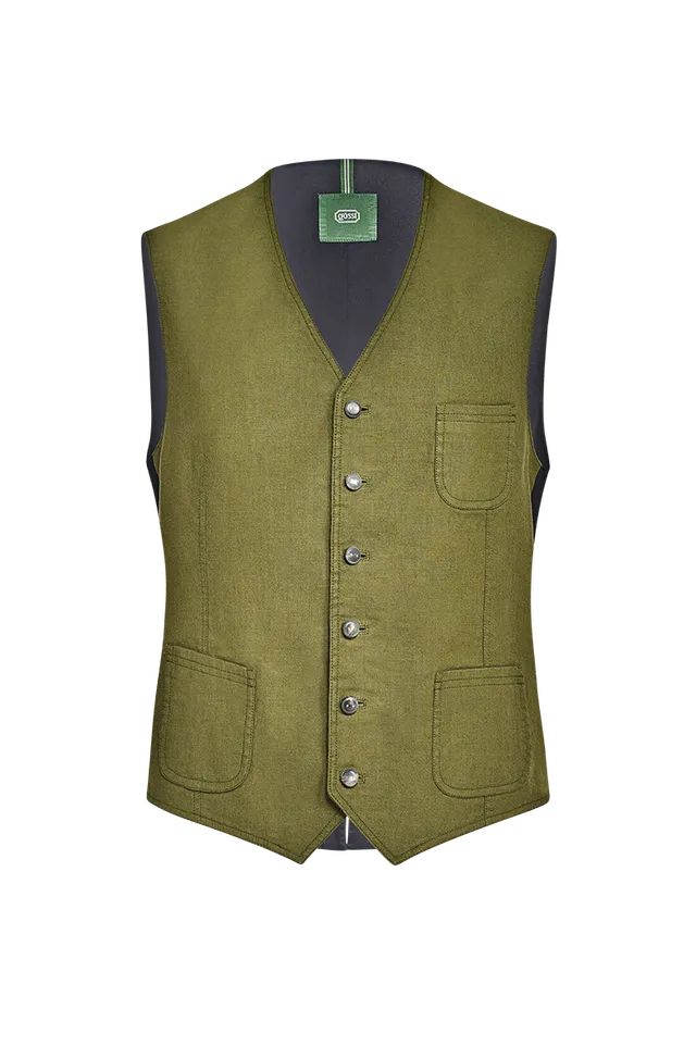 g-ssl-vorpatiniertes-gilet-baumwolle-leinen-herren-gr-n image 1