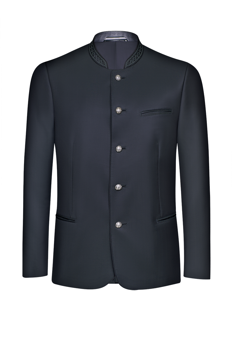 g-ssl-wertvoll-festjacke-wolle-stehkragen-grau-schwarz image 1