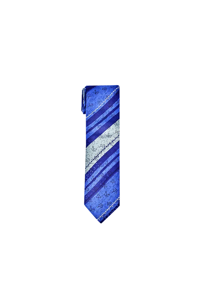 g-ssl-seidenkrawatte-herren-echter-handdruck-blau image 1