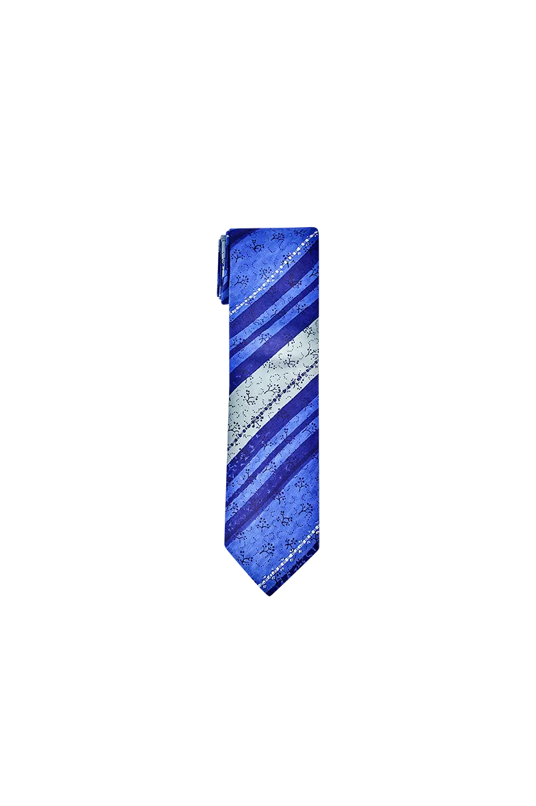 g-ssl-seidenkrawatte-herren-echter-handdruck-blau image 1