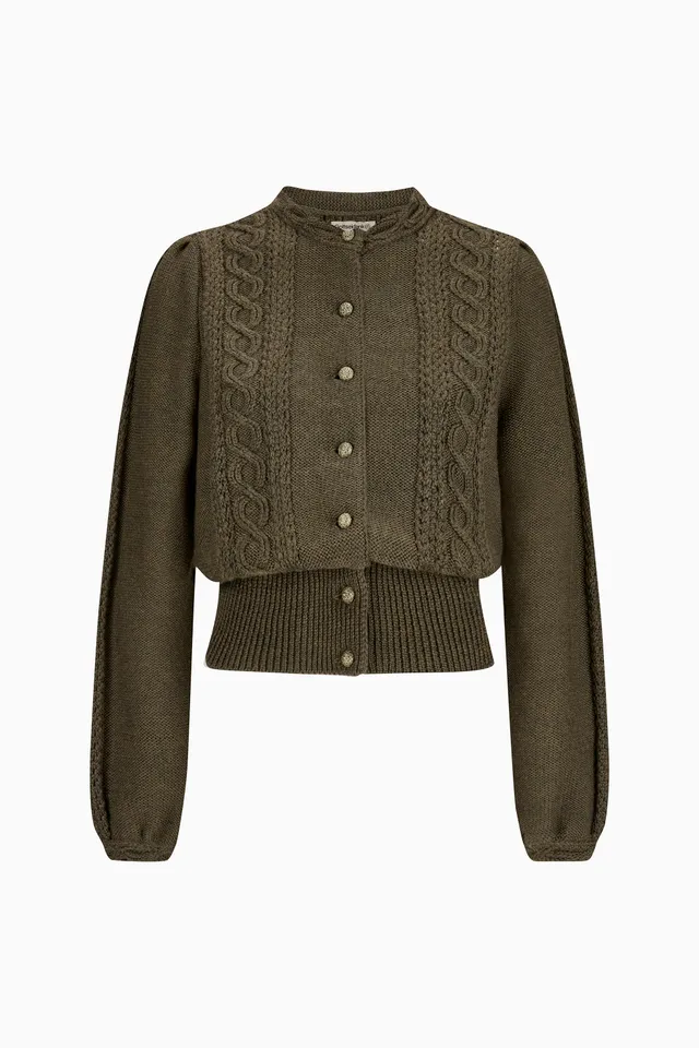 gottseidank-damenstrickjacke-lea-mit-stehkragen-und-puffarm image 1