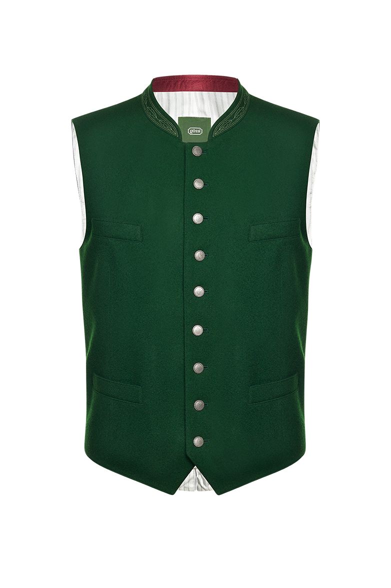 g-ssl-ausseer-gilet-aus-strichloden-gr-n-mit-eichenlaub image 1