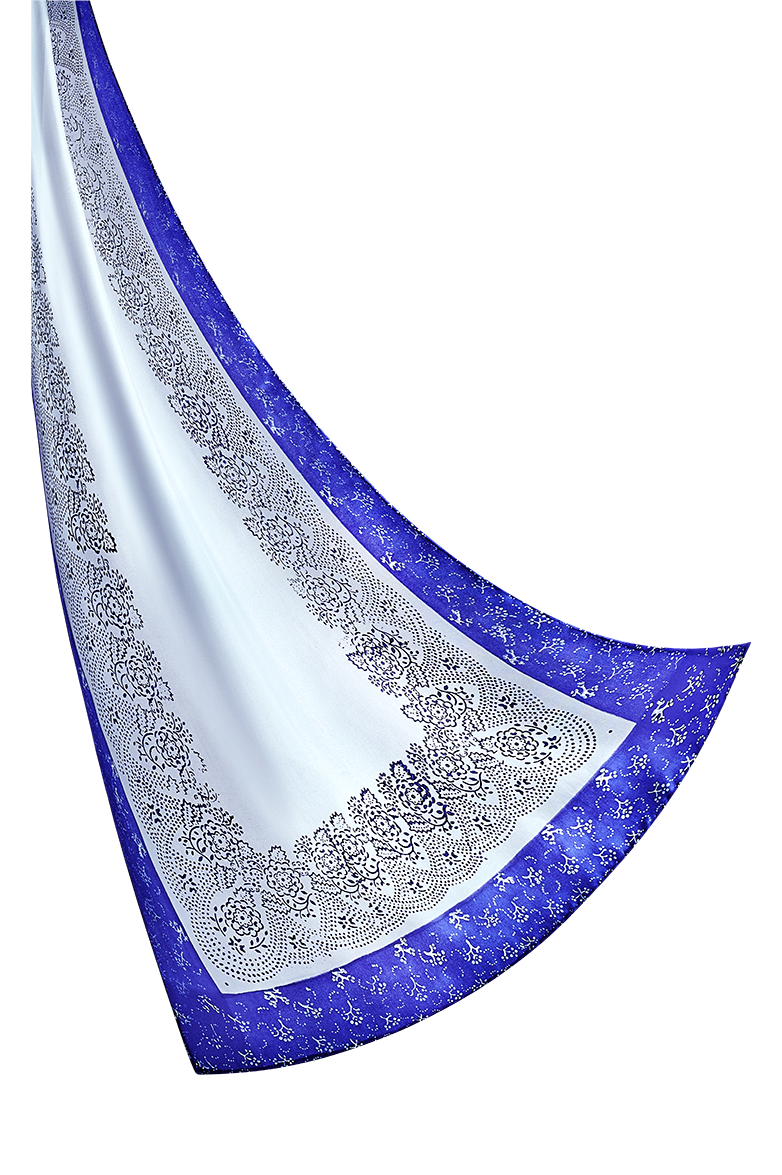 g-ssl-seidenschal-blau-modeldruck-bord-ren-reine-seide image 2