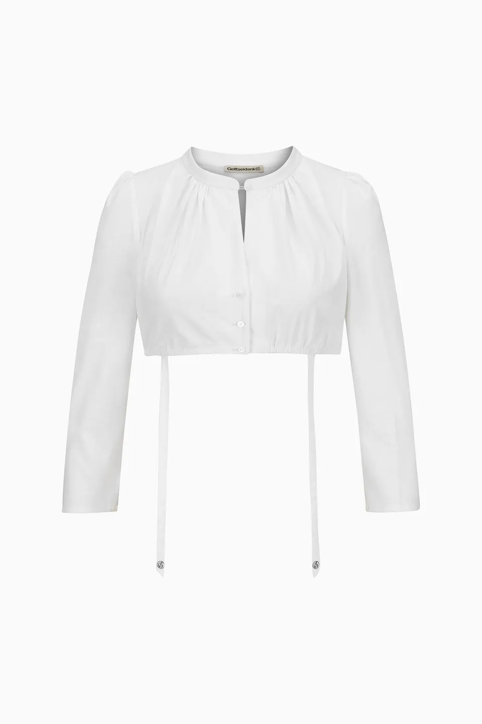 gottseidank-dirndlbluse-done-hochgeschlossene-bluse-mit-halblangem-puffarm image 1