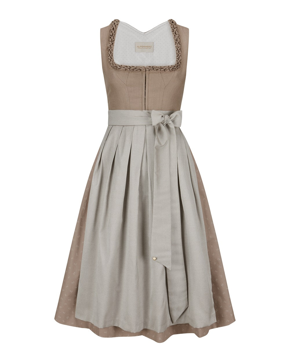 alpenherz-dirndl-ina-mit-froschgoscherl-taupe image 1