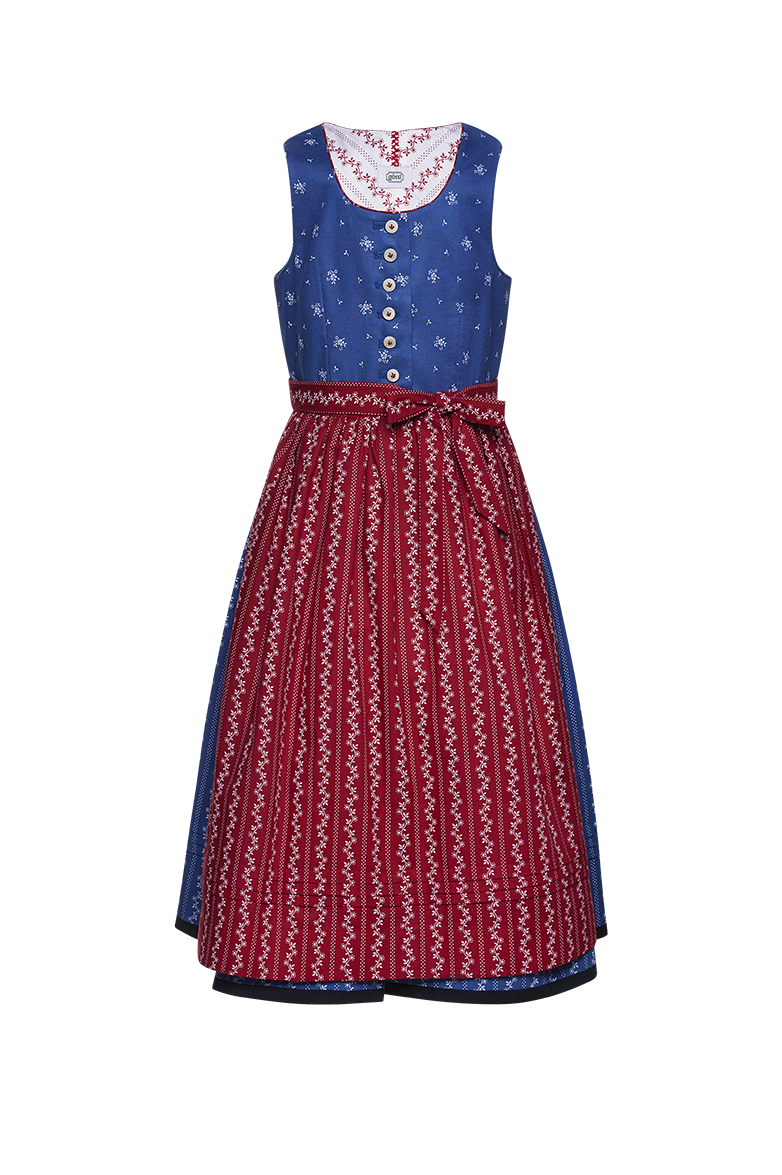 g-ssl-kinder-dirndl-blaudruck-blau-70-cm-baumwolle image 1