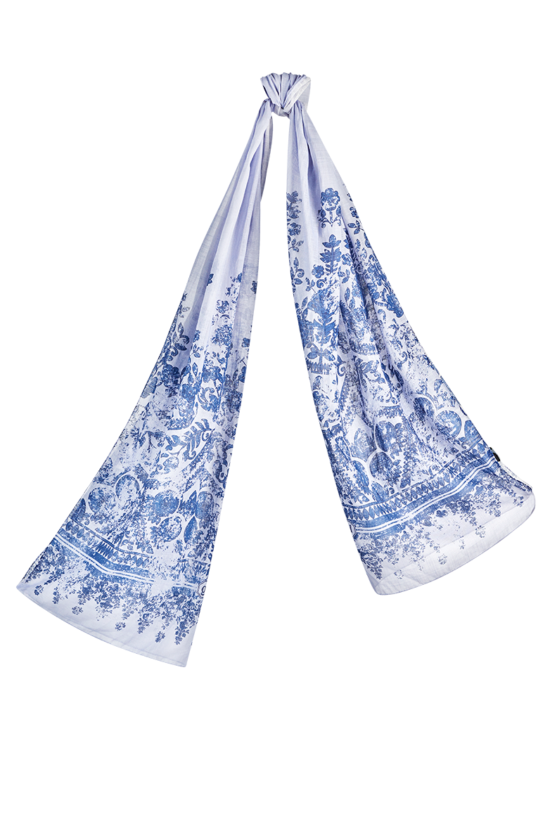 g-ssl-ornament-schal-tuch-baumwolle-70-x-200-cm-blau image 1