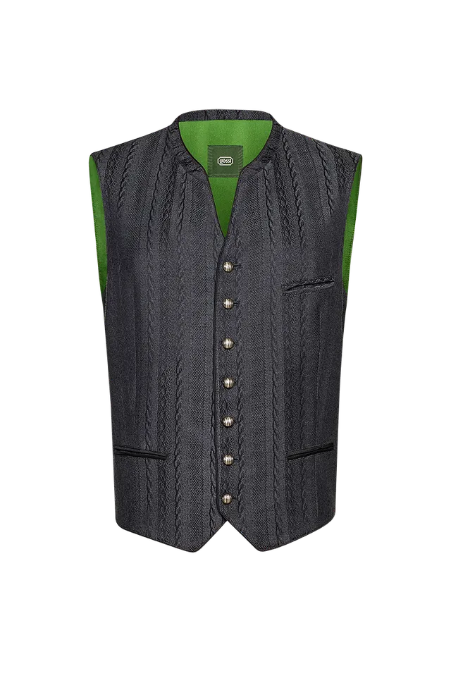 g-ssl-gilet-anziehungspunkt-seidenjacquard-grau-schwarz-herren image 1
