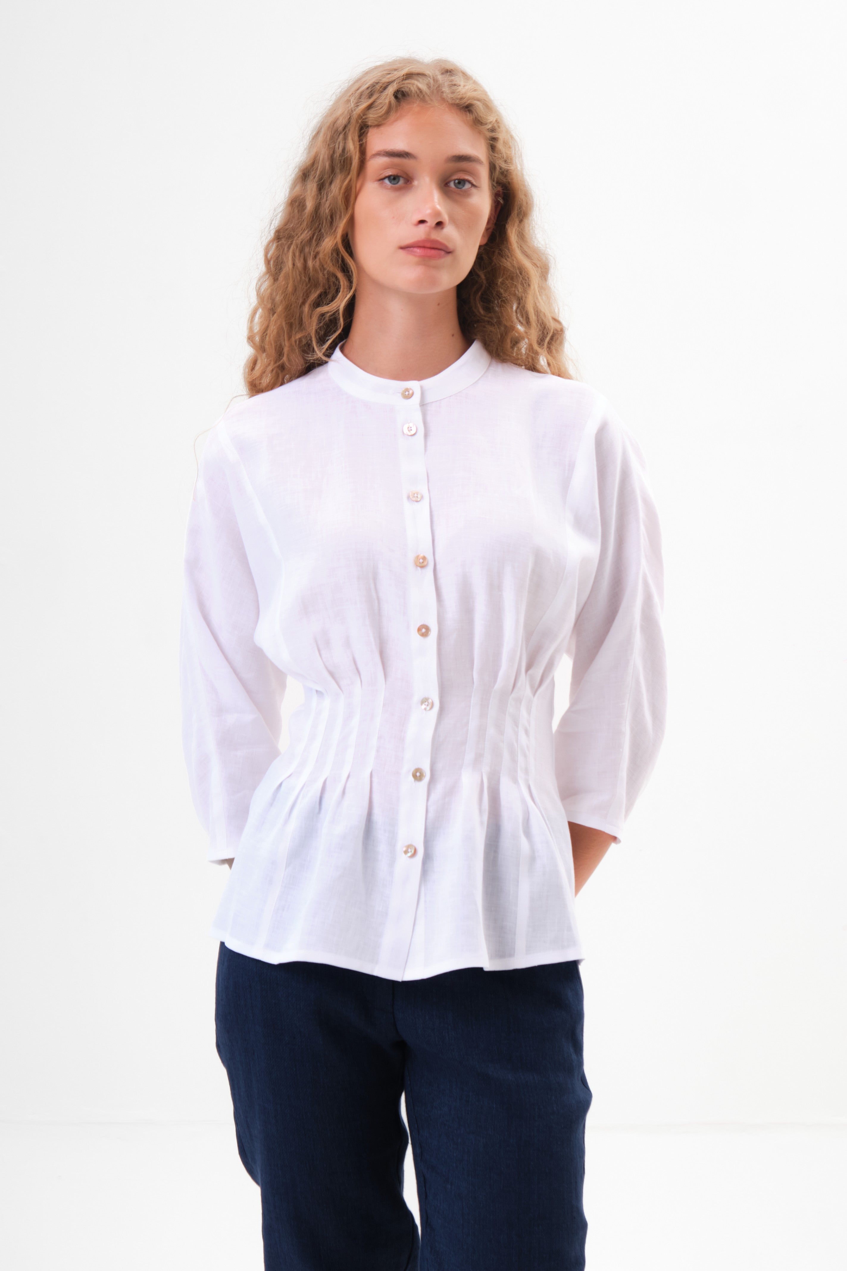 felicitas-damen-bluse-blairette-leinenbluse-mit-stehkragen image 1